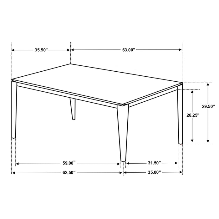 Stevie  Rectangular Dining Set White and Black