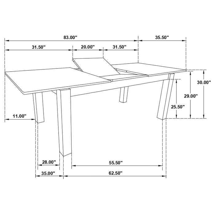 Jakob  Rectangular Dining Set Grey and Black