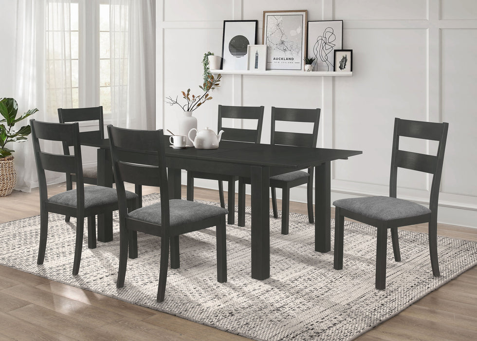 Jakob Upholstered Side Chairs with Ladder Back (Set of 2) Grey and Black