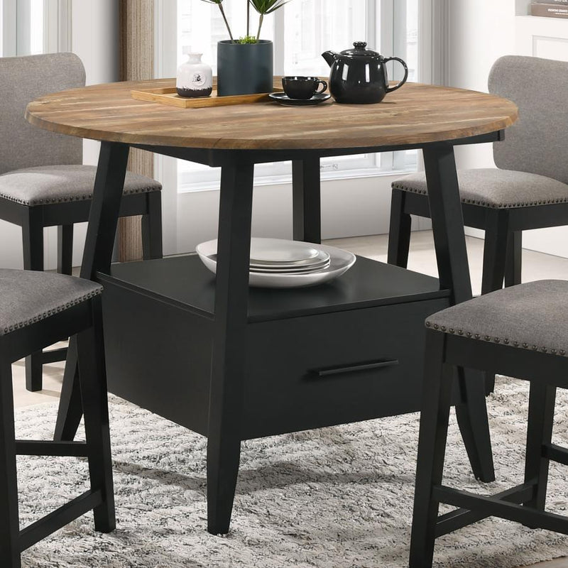 Mesa de comedor a la altura de la encimera Gibson Round de 50 pulgadas, color roble Yukon