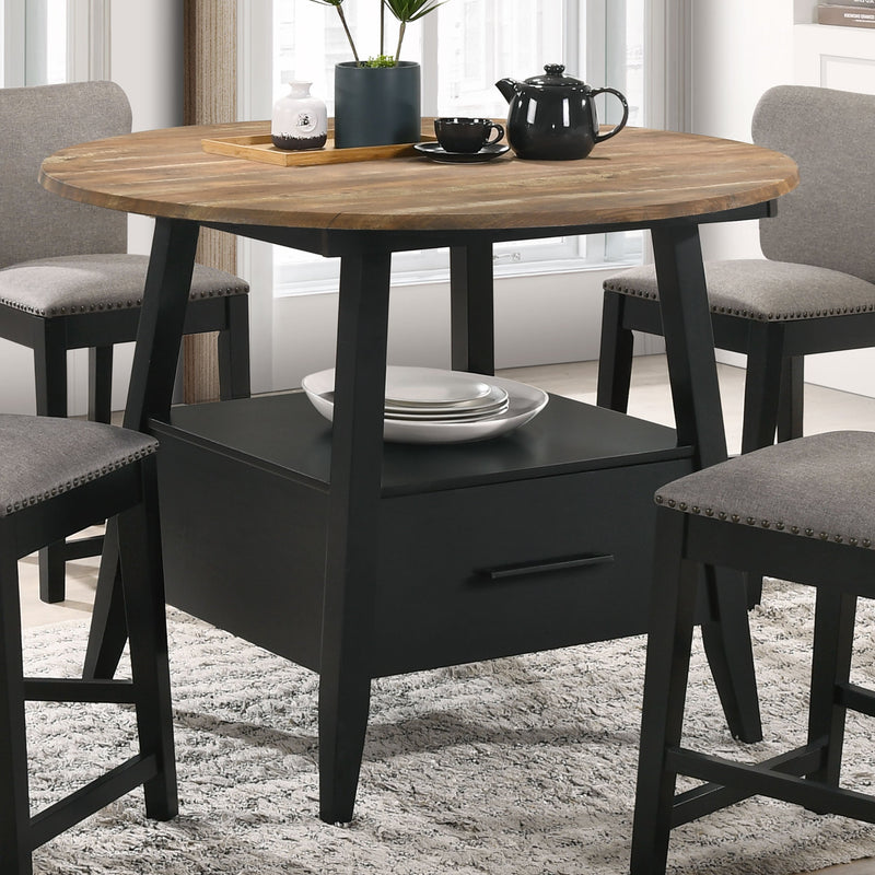 Mesa de comedor a la altura de la encimera Gibson Round de 50 pulgadas, color roble Yukon
