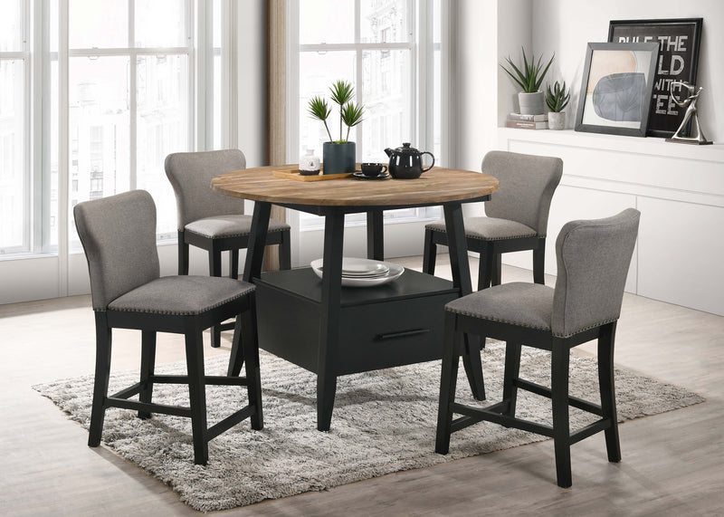 Mesa de comedor a la altura de la encimera Gibson Round de 50 pulgadas, color roble Yukon