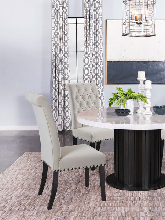 Alana Velvet Upholstered Dining Arm Chair Brown