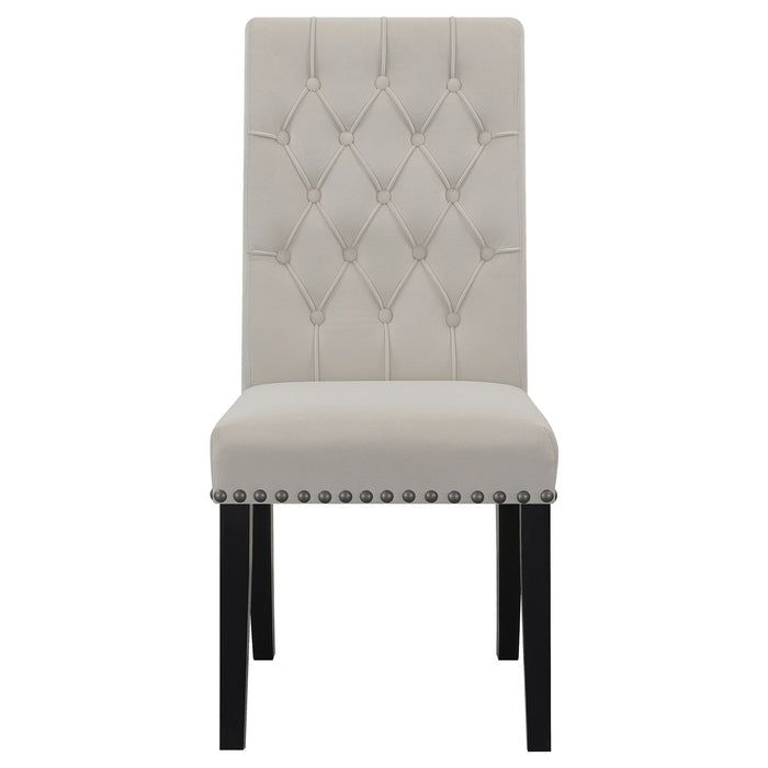 Alana Upholstered Tufted Side Chairs with Nailhead Trim (Set of 2)