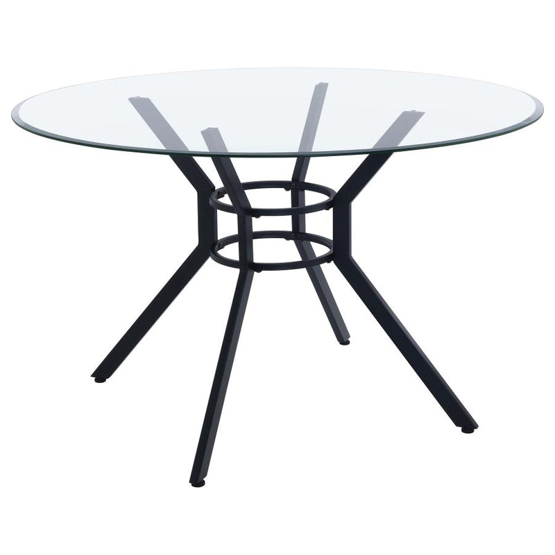 Steele 48-inch Round Glass Top Dining Table