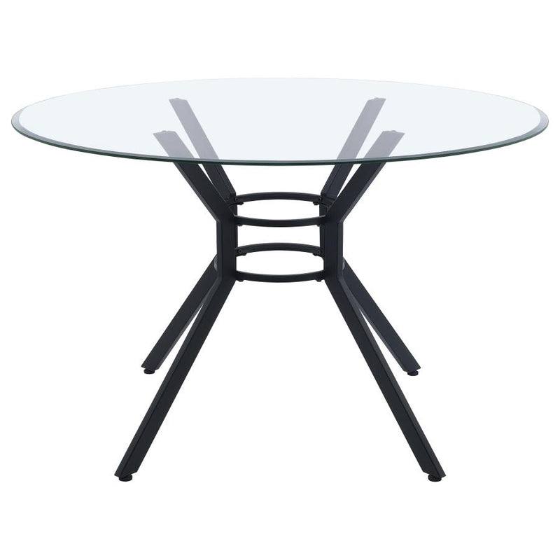 Steele 48-inch Round Glass Top Dining Table