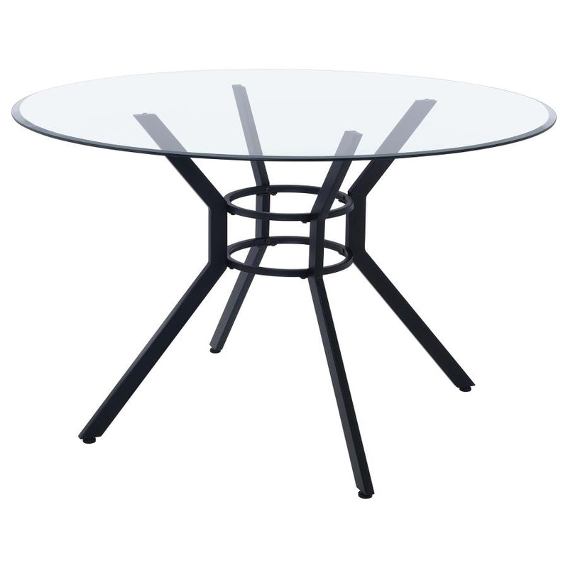 Steele 48-inch Round Glass Top Dining Table