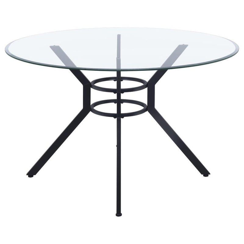 Steele 48-inch Round Glass Top Dining Table