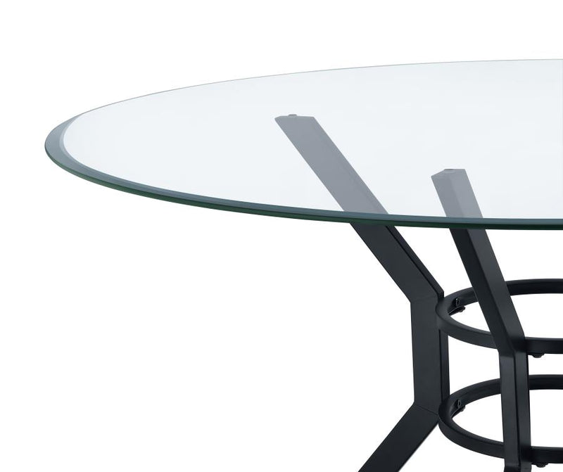 Steele 48-inch Round Glass Top Dining Table
