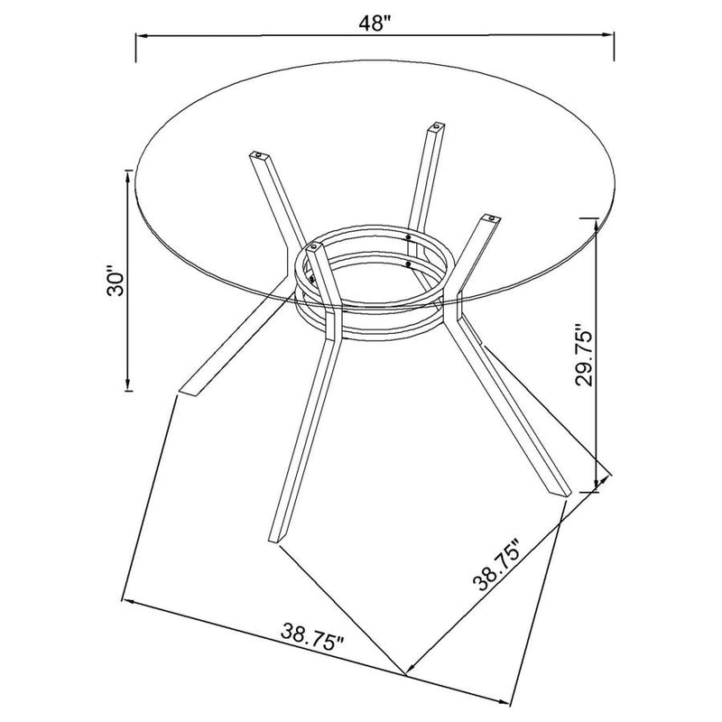 Steele 48-inch Round Glass Top Dining Table