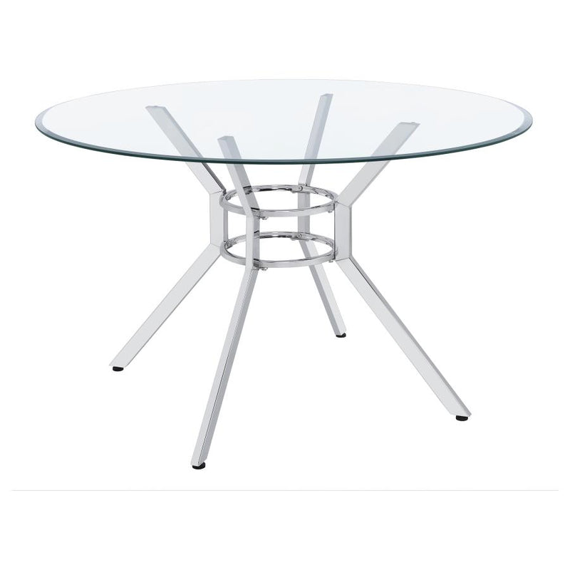 Steele 48-inch Round Glass Top Dining Table