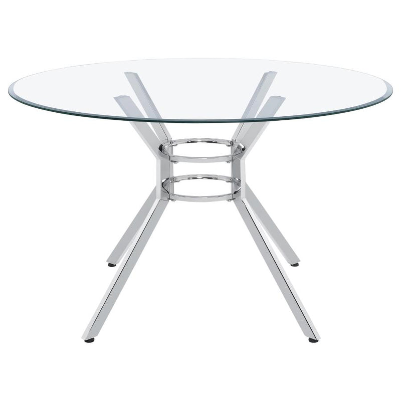 Steele 48-inch Round Glass Top Dining Table