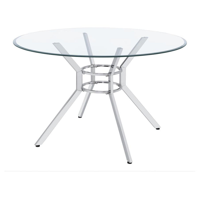 Steele 48-inch Round Glass Top Dining Table