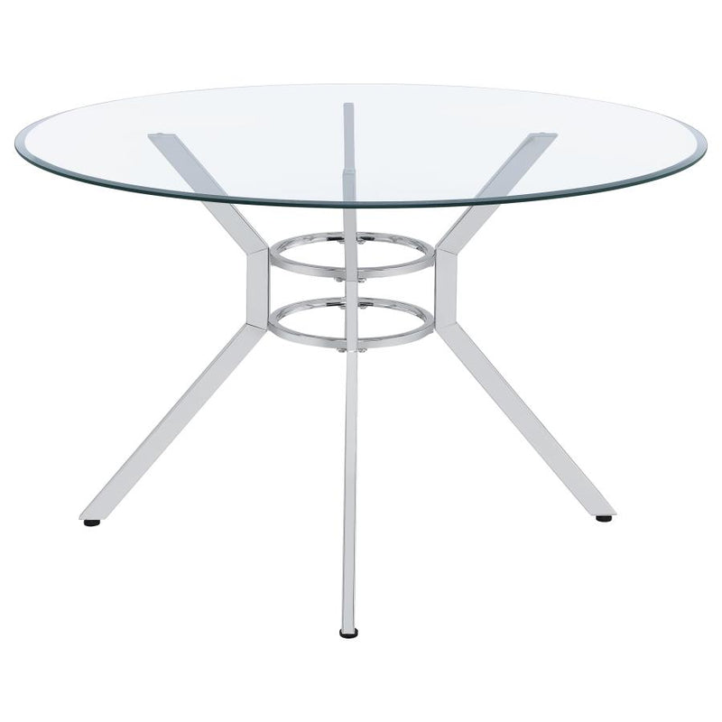Steele 48-inch Round Glass Top Dining Table