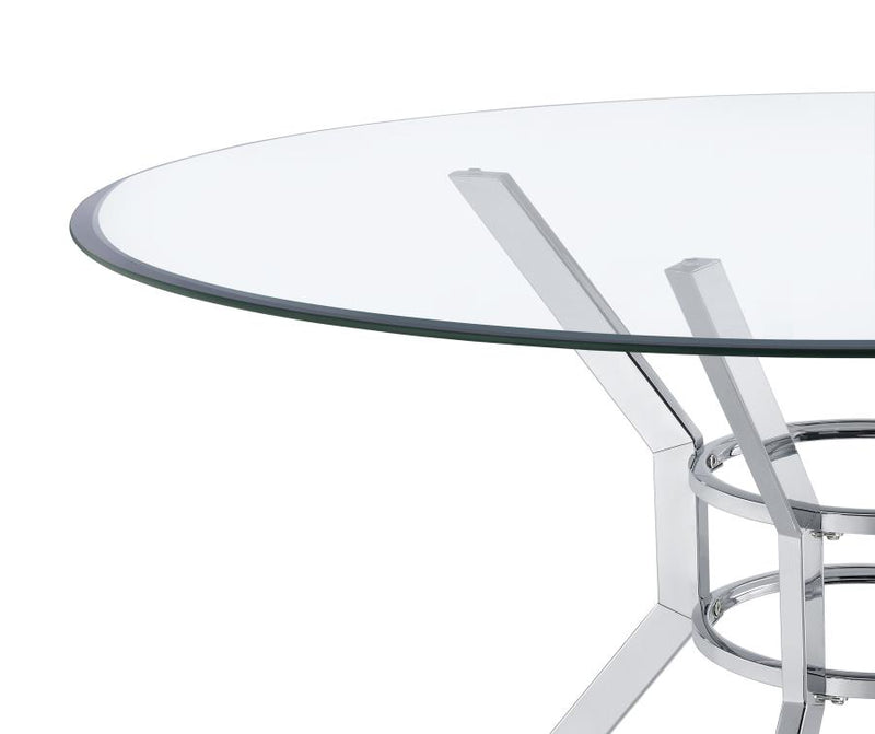 Steele 48-inch Round Glass Top Dining Table