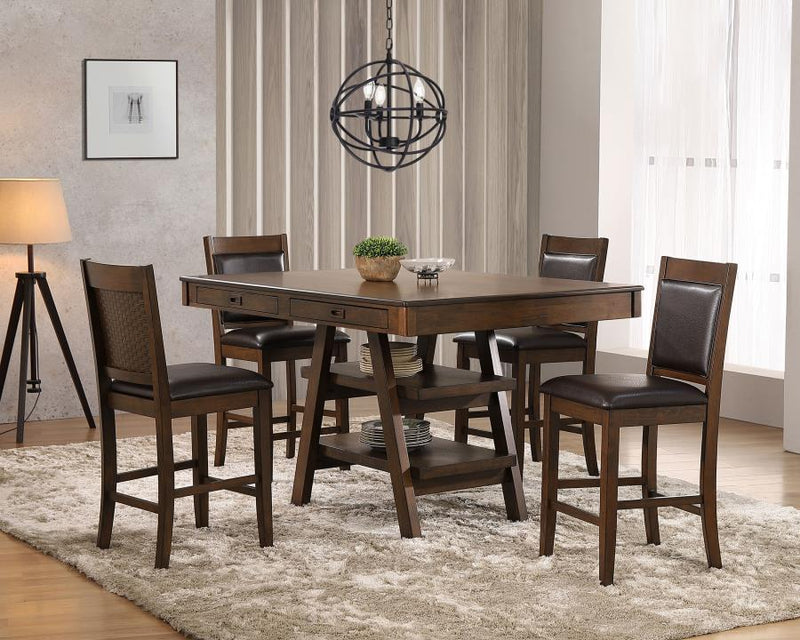 Juego de comedor rectangular de 5 piezas Dewey Nogal