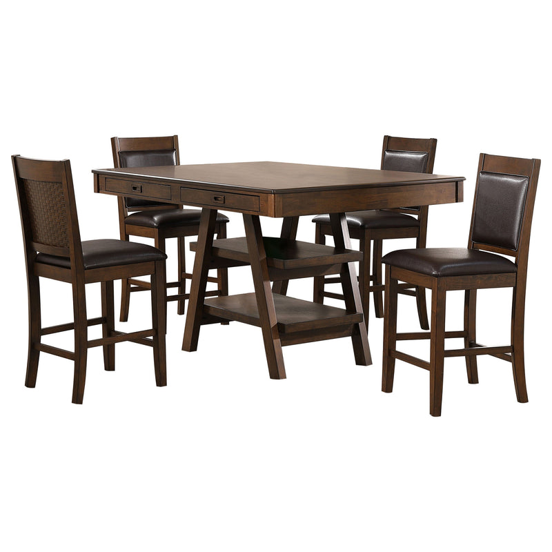 Juego de comedor rectangular de 5 piezas Dewey Nogal