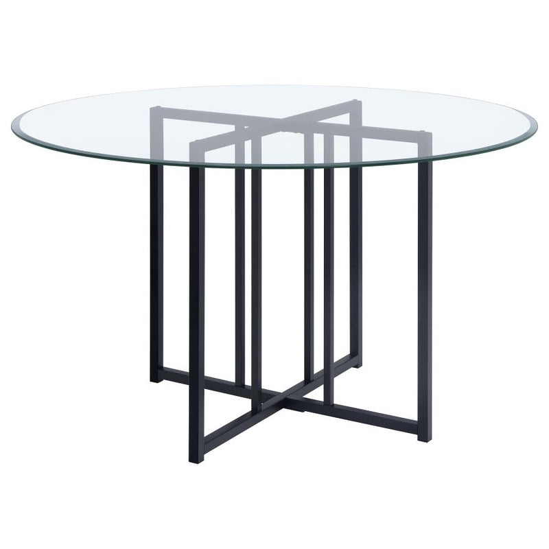 Pace 48-inch Round Glass Top Dining Table