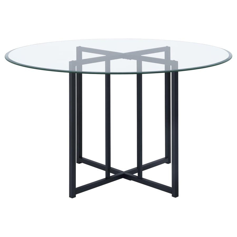 Pace 48-inch Round Glass Top Dining Table