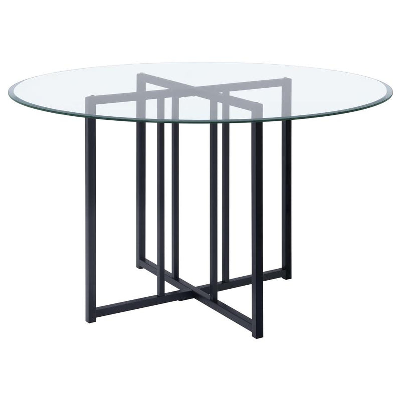 Pace 48-inch Round Glass Top Dining Table