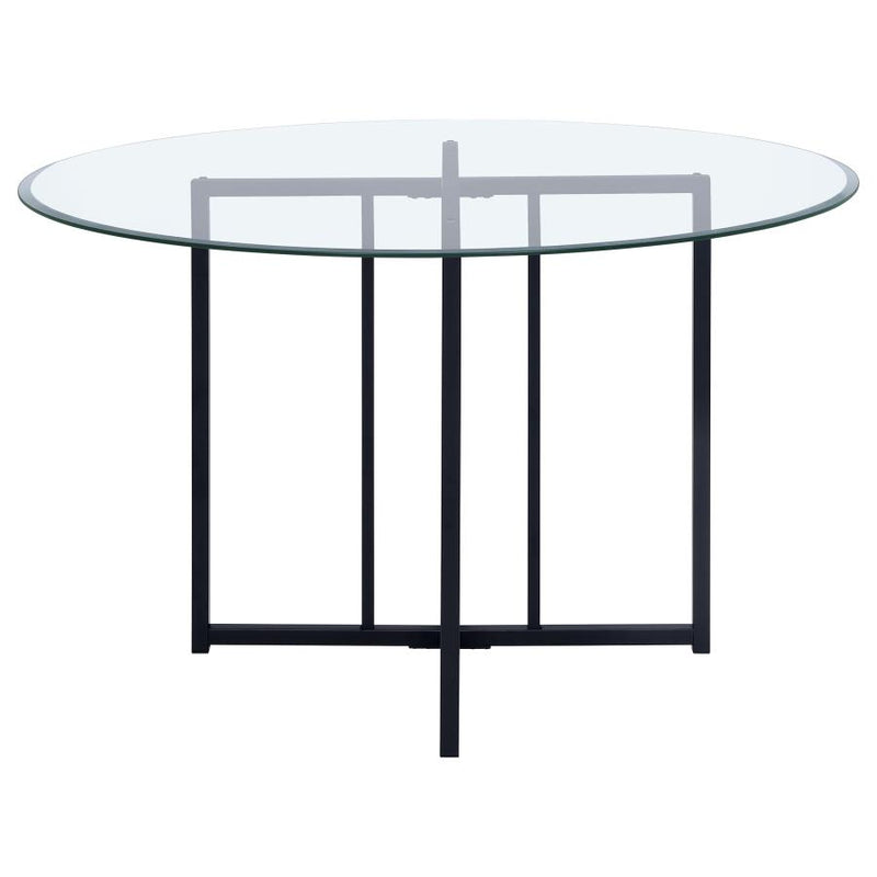 Pace 48-inch Round Glass Top Dining Table