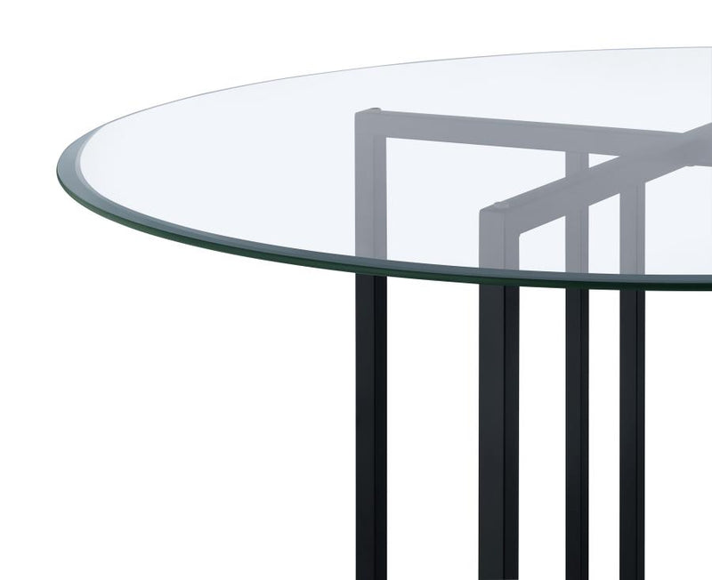 Pace 48-inch Round Glass Top Dining Table