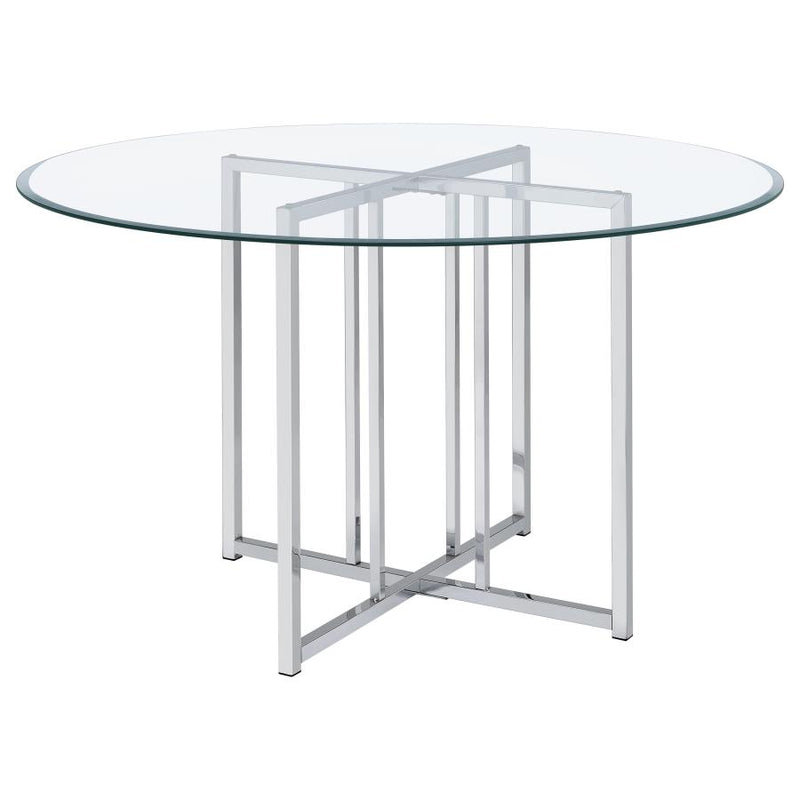 Pace 48-inch Round Glass Top Dining Table