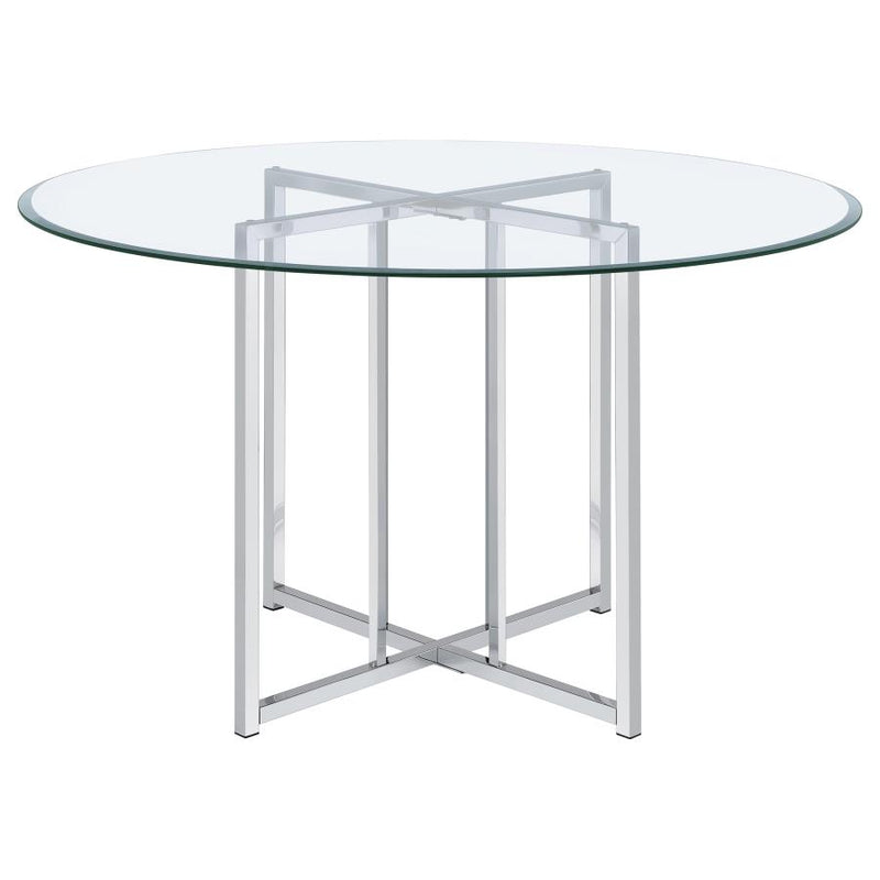 Pace 48-inch Round Glass Top Dining Table