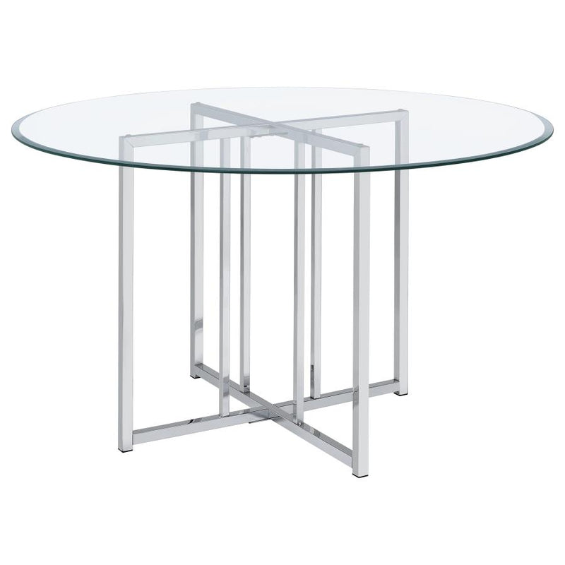 Pace 48-inch Round Glass Top Dining Table