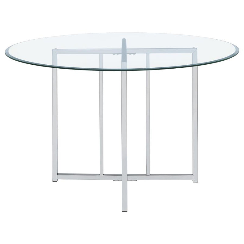 Pace 48-inch Round Glass Top Dining Table