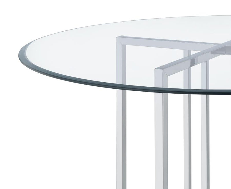 Pace 48-inch Round Glass Top Dining Table