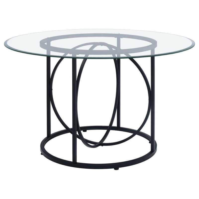 Levy 48-inch Round Glass Top Dining Table