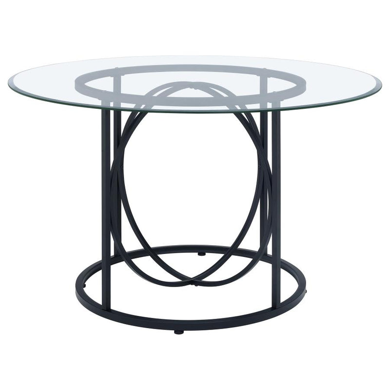 Levy 48-inch Round Glass Top Dining Table