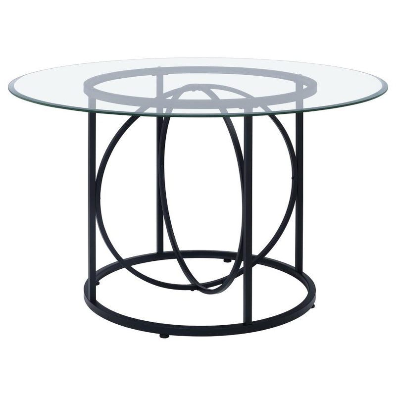 Levy 48-inch Round Glass Top Dining Table