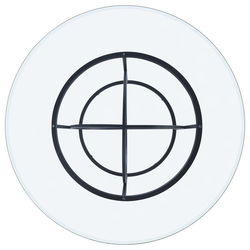 Levy 48-inch Round Glass Top Dining Table