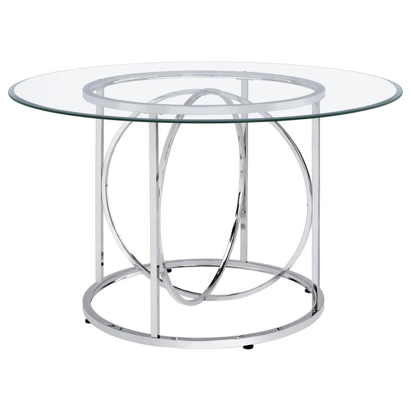 Levy 48-inch Round Glass Top Dining Table