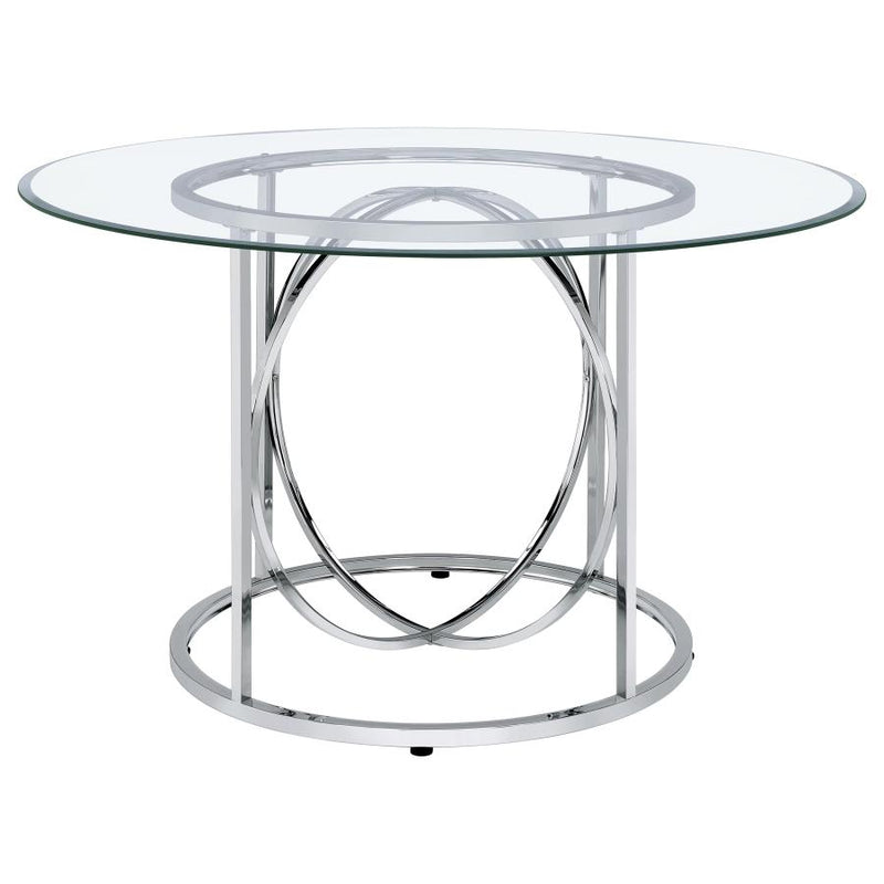 Levy 48-inch Round Glass Top Dining Table