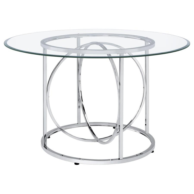 Levy 48-inch Round Glass Top Dining Table