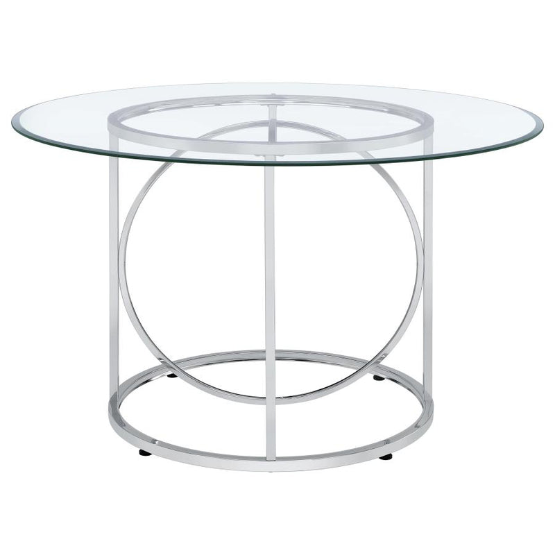 Levy 48-inch Round Glass Top Dining Table
