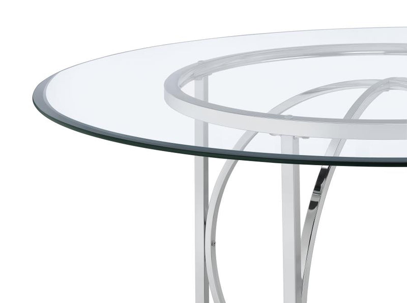 Levy 48-inch Round Glass Top Dining Table