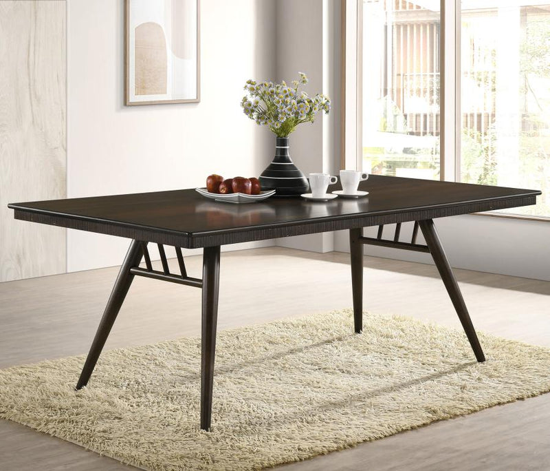Mesa de comedor rectangular de madera Wes de 80 pulgadas, nogal oscuro