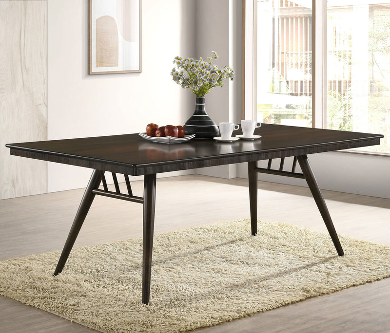 Mesa de comedor rectangular de madera Wes de 80 pulgadas, nogal oscuro