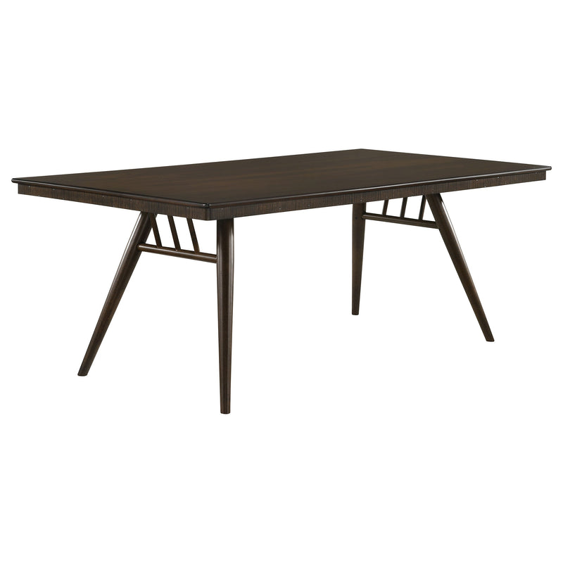 Mesa de comedor rectangular de madera Wes de 80 pulgadas, nogal oscuro