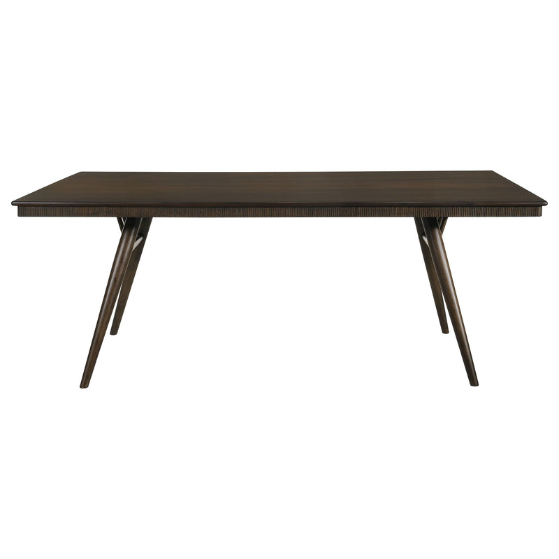 Mesa de comedor rectangular de madera Wes de 80 pulgadas, nogal oscuro