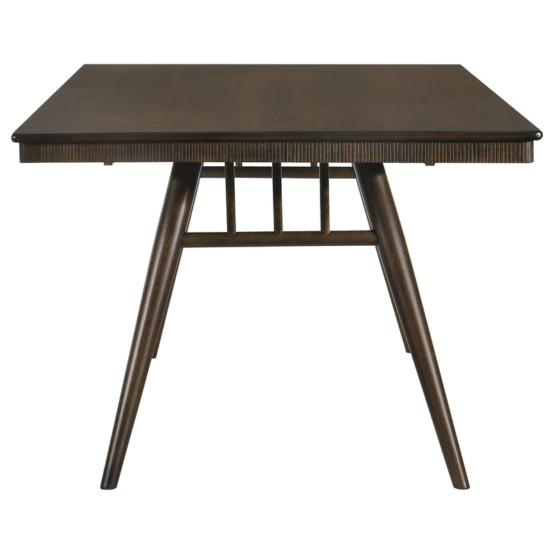 Mesa de comedor rectangular de madera Wes de 80 pulgadas, nogal oscuro