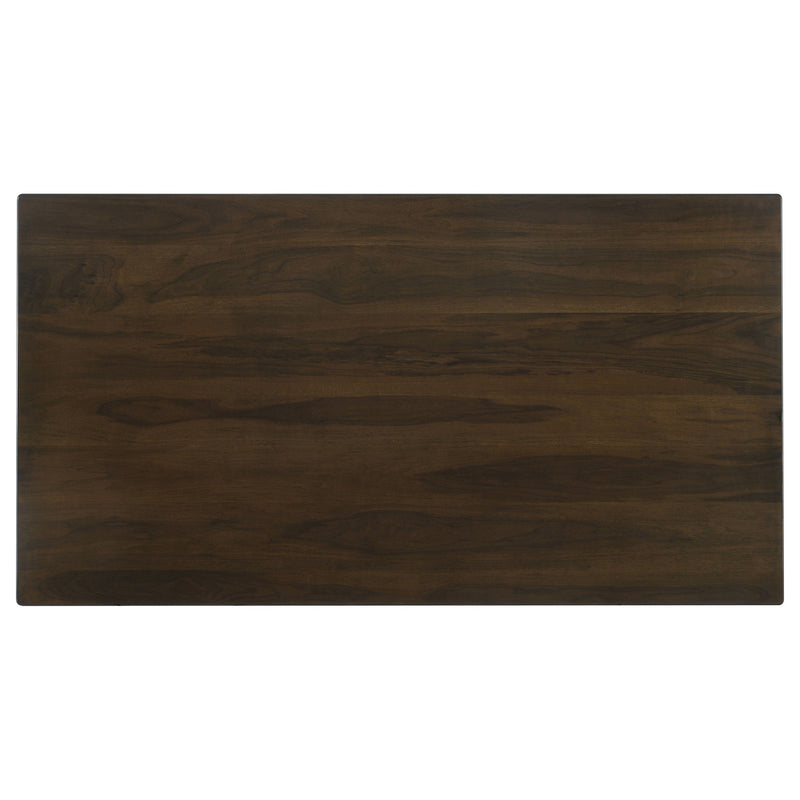 Mesa de comedor rectangular de madera Wes de 80 pulgadas, nogal oscuro