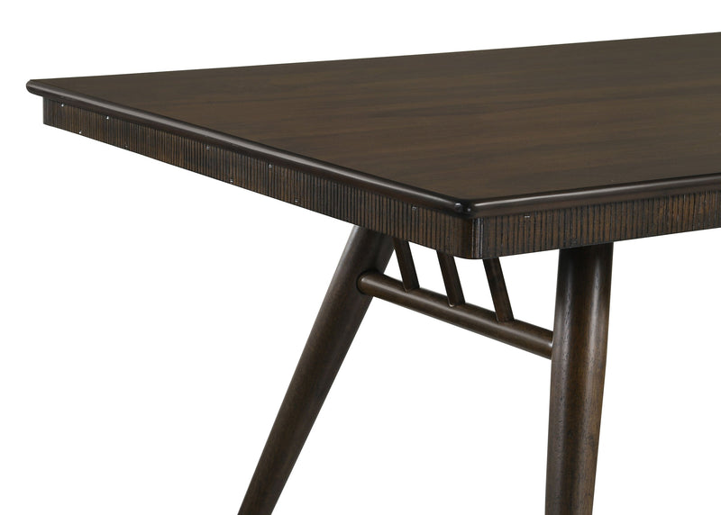 Mesa de comedor rectangular de madera Wes de 80 pulgadas, nogal oscuro