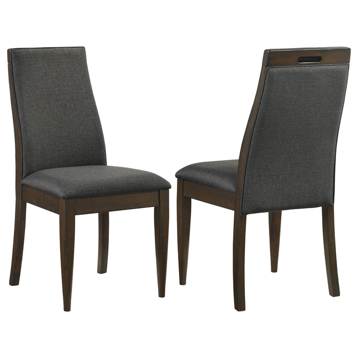 Wes Upholstered Side Chair (Set of 2) Grey and Dark Walnut