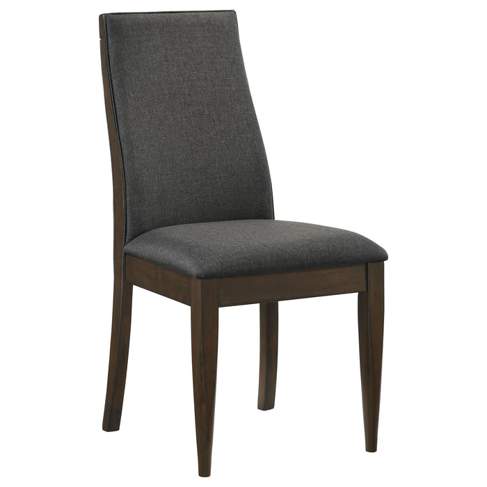 Wes Upholstered Side Chair (Set of 2) Grey and Dark Walnut