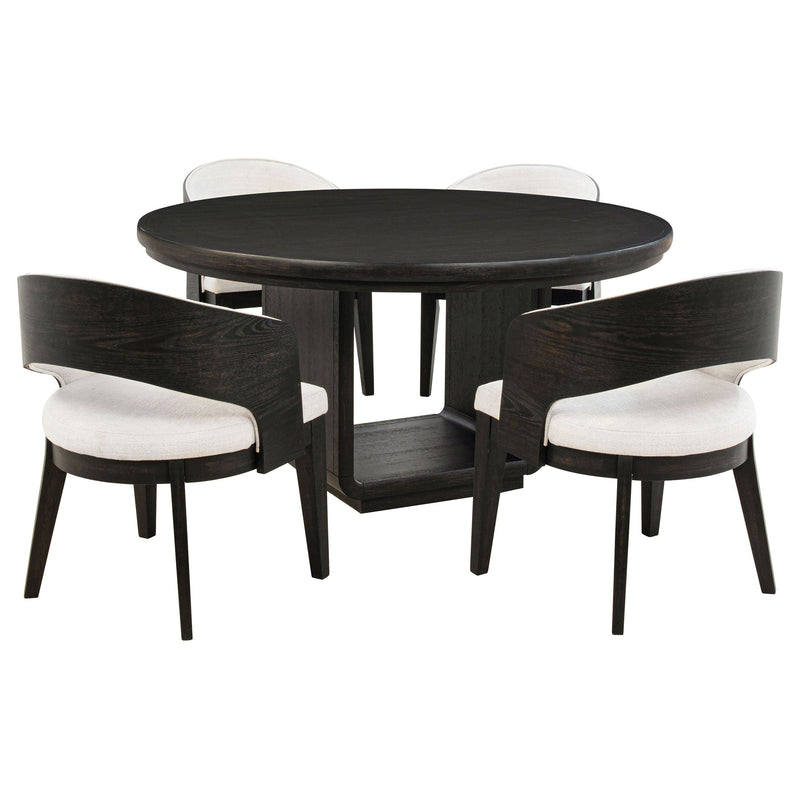 Juego de comedor redondo Leandro bruñido